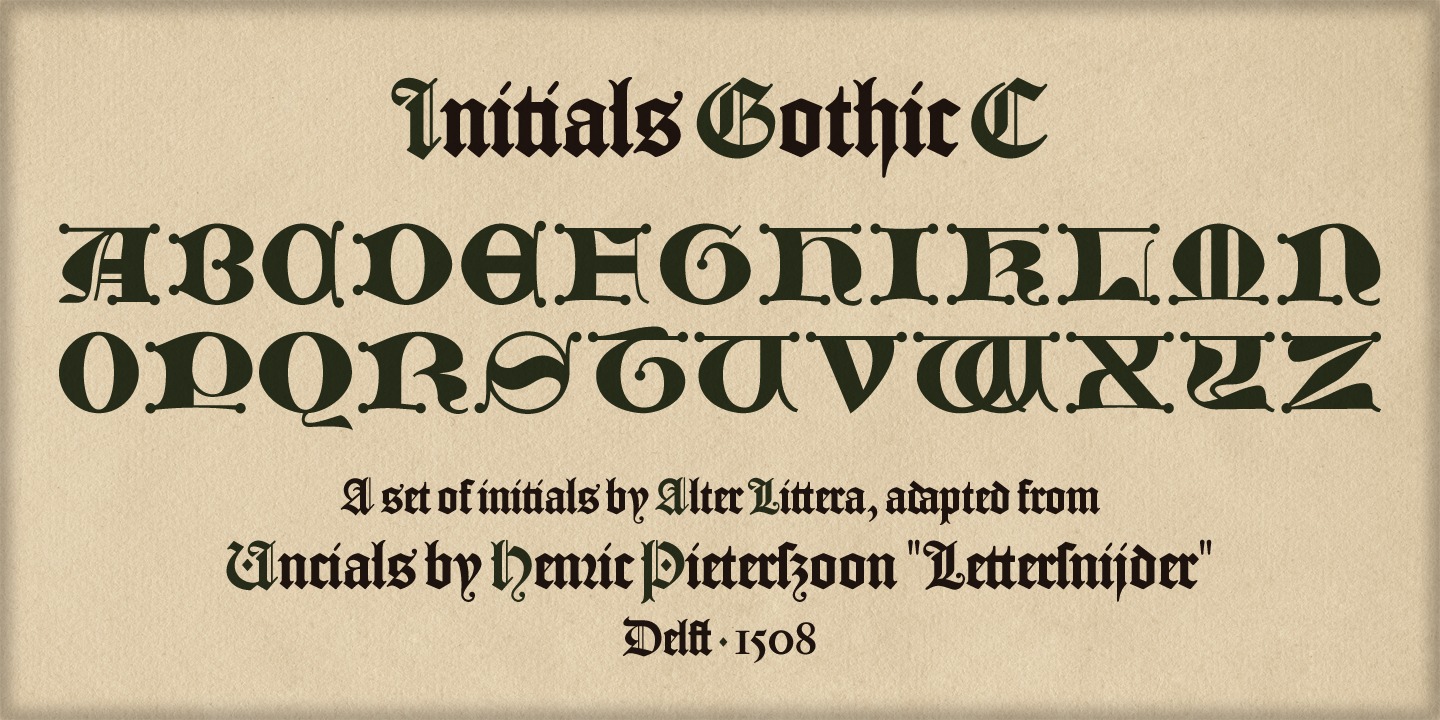 Пример шрифта Initials Gothic C